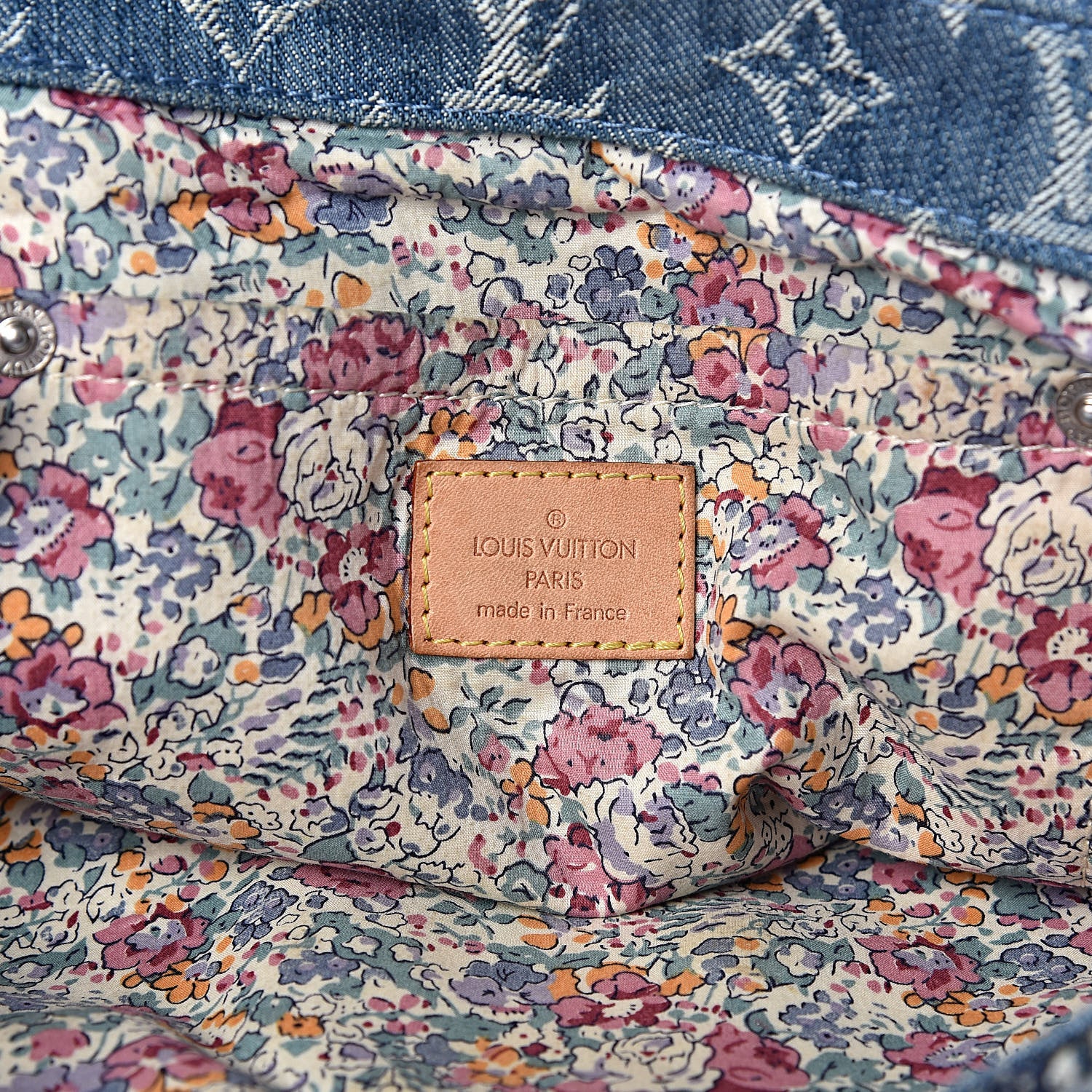 Louis Vuitton Denim Patchwork Posty Messenger Bag Blue 6 of 14