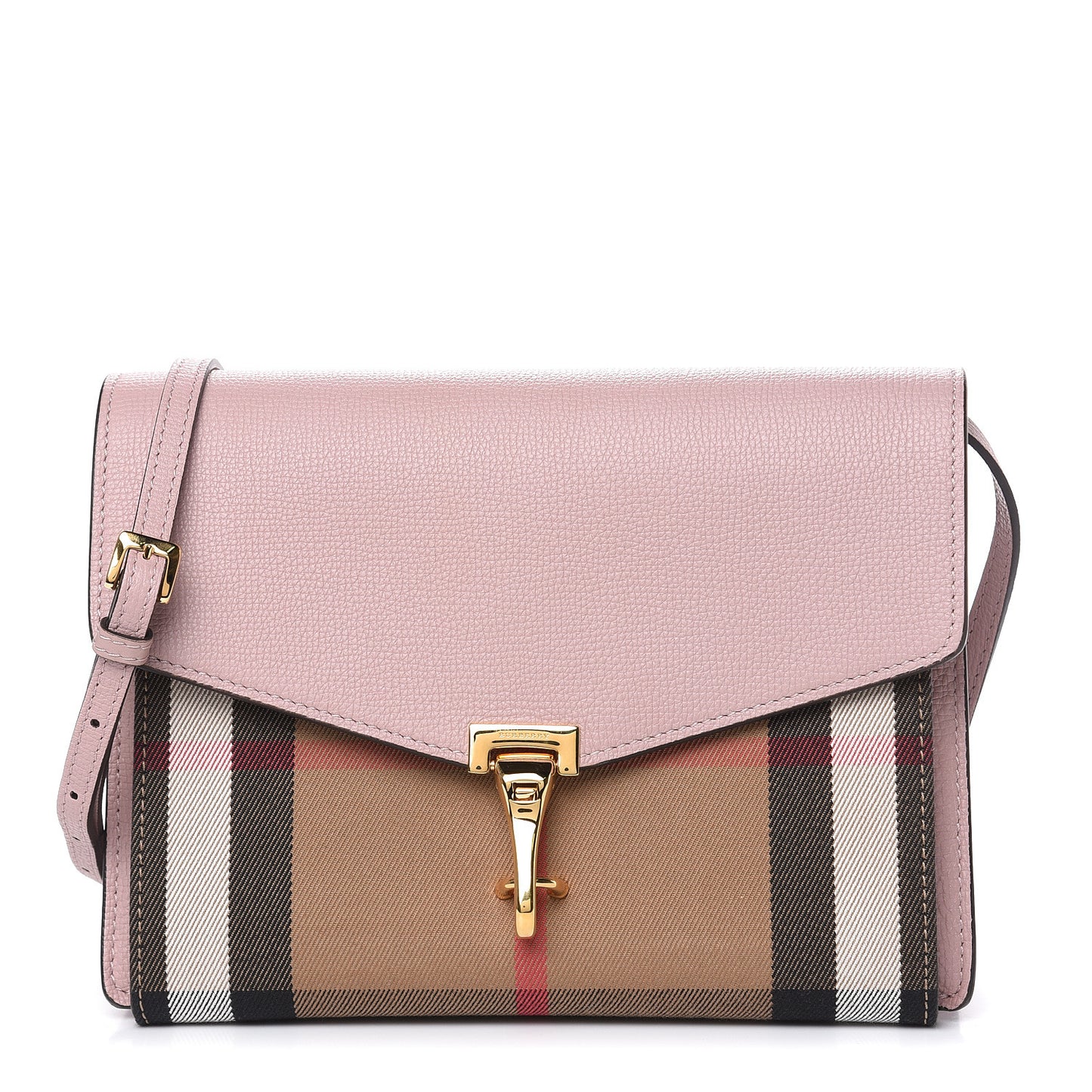 Derby Calfskin House Check Small Macken Crossbody Bag Pale Orchid