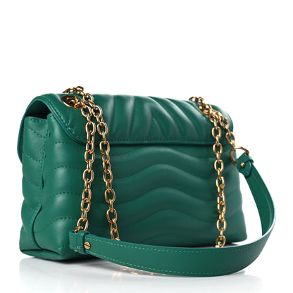 Louis Vuitton Calfskin New Wave Chain Bag MM NM Emerald 3 of 9