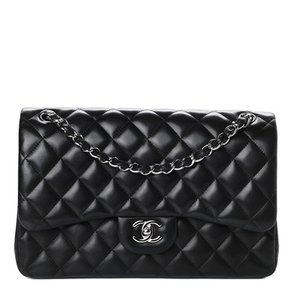 Chanel Lambskin Quilted Jumbo Double Flap Black 1 of 10