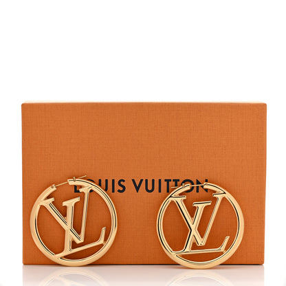 Louis Vuitton Metal Louise Hoop Earrings Gold 6 of 6