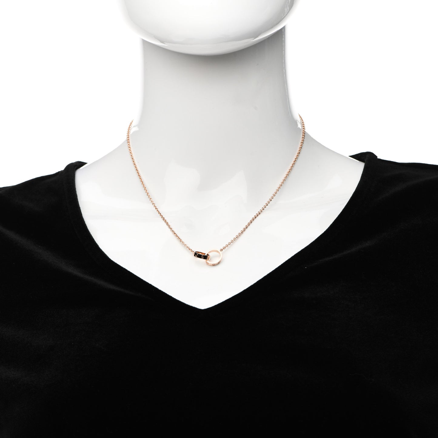 18K Pink Gold Interlocking LOVE Necklace