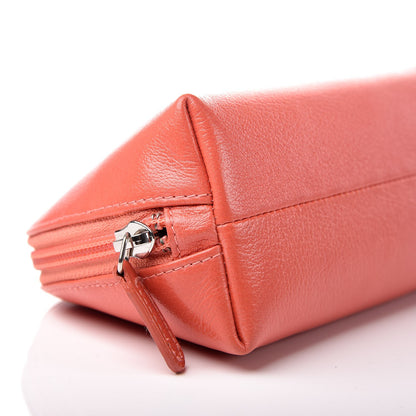 Chanel Goatskin Jacket Embossed Cosmetic Case Orange 9 of 10