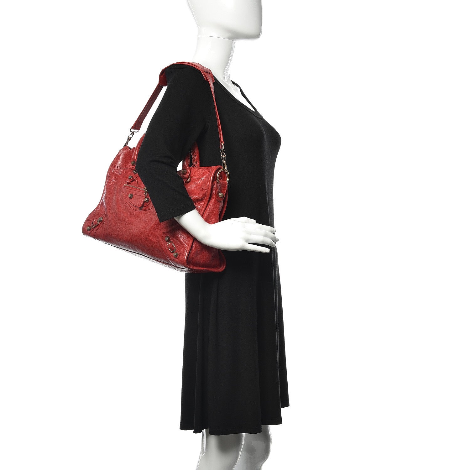 Balenciaga Agneau Giant 12 Rose Gold Hardware City Rouge Coquelicot 2 of 17