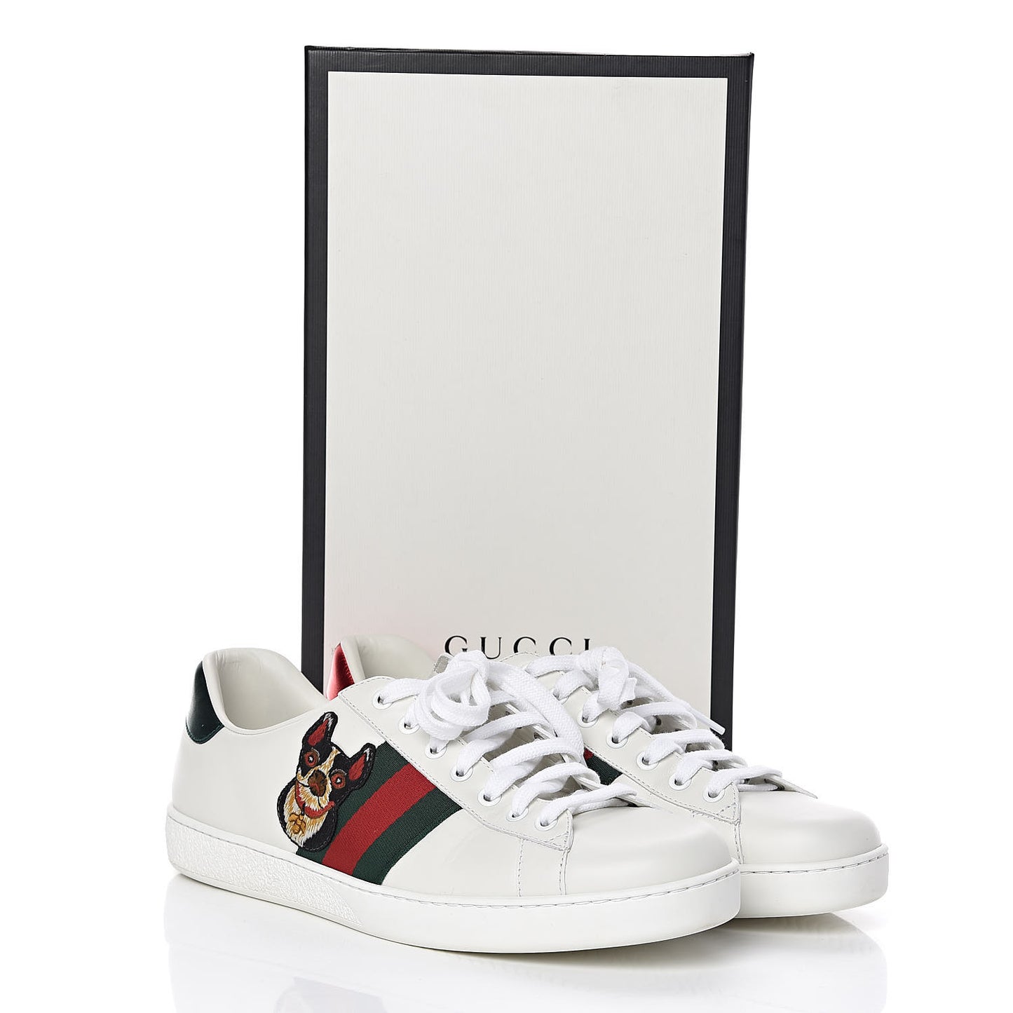 Calfskin Web Bosco Embroidered Mens Ace Sneakers 9.5 White Green