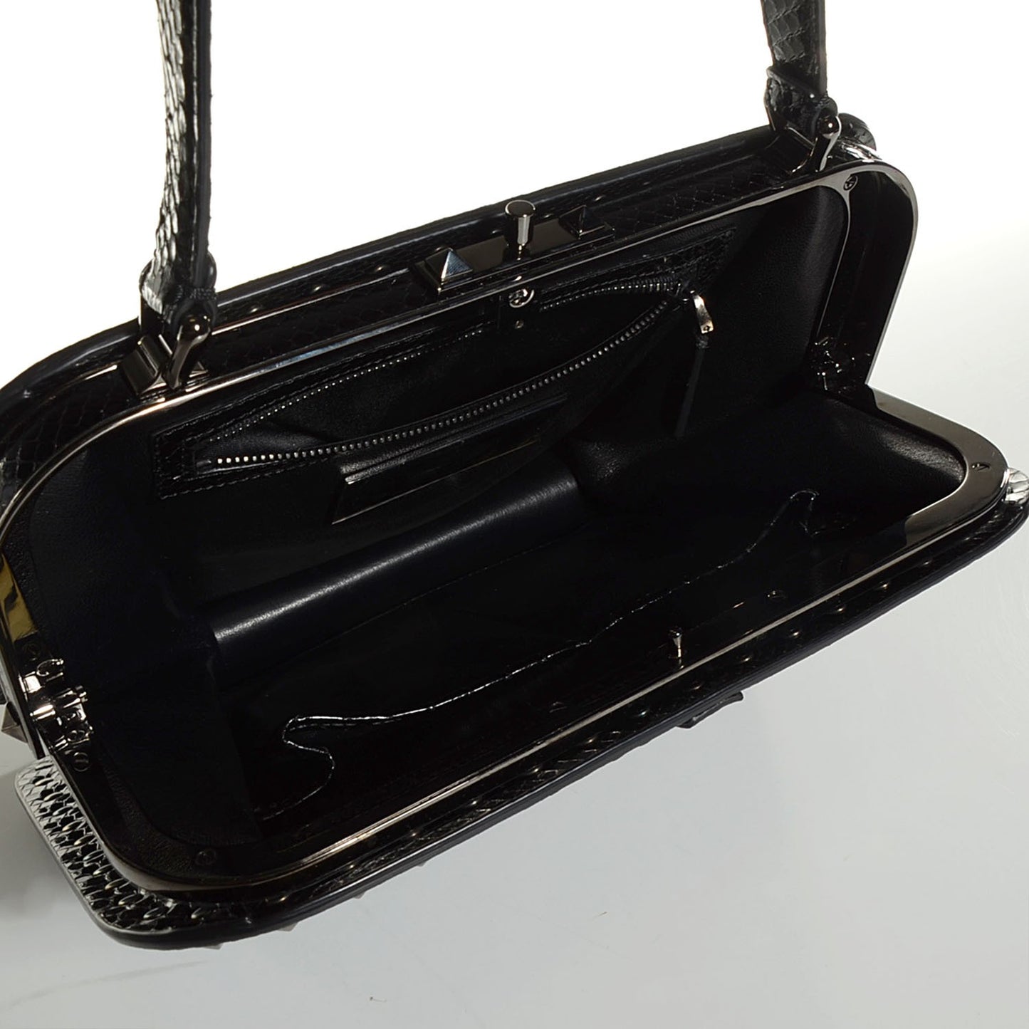 Python Mini Rockstud Frame Bag Black