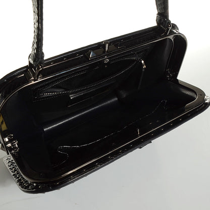 Valentino Garavani Python Mini Rockstud Frame Bag Black 7 of 8