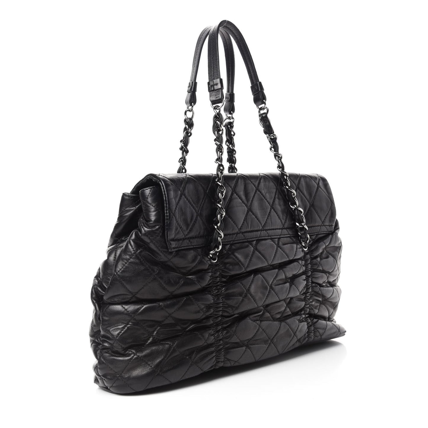 Lambskin Quilted Sharpei Flap Black