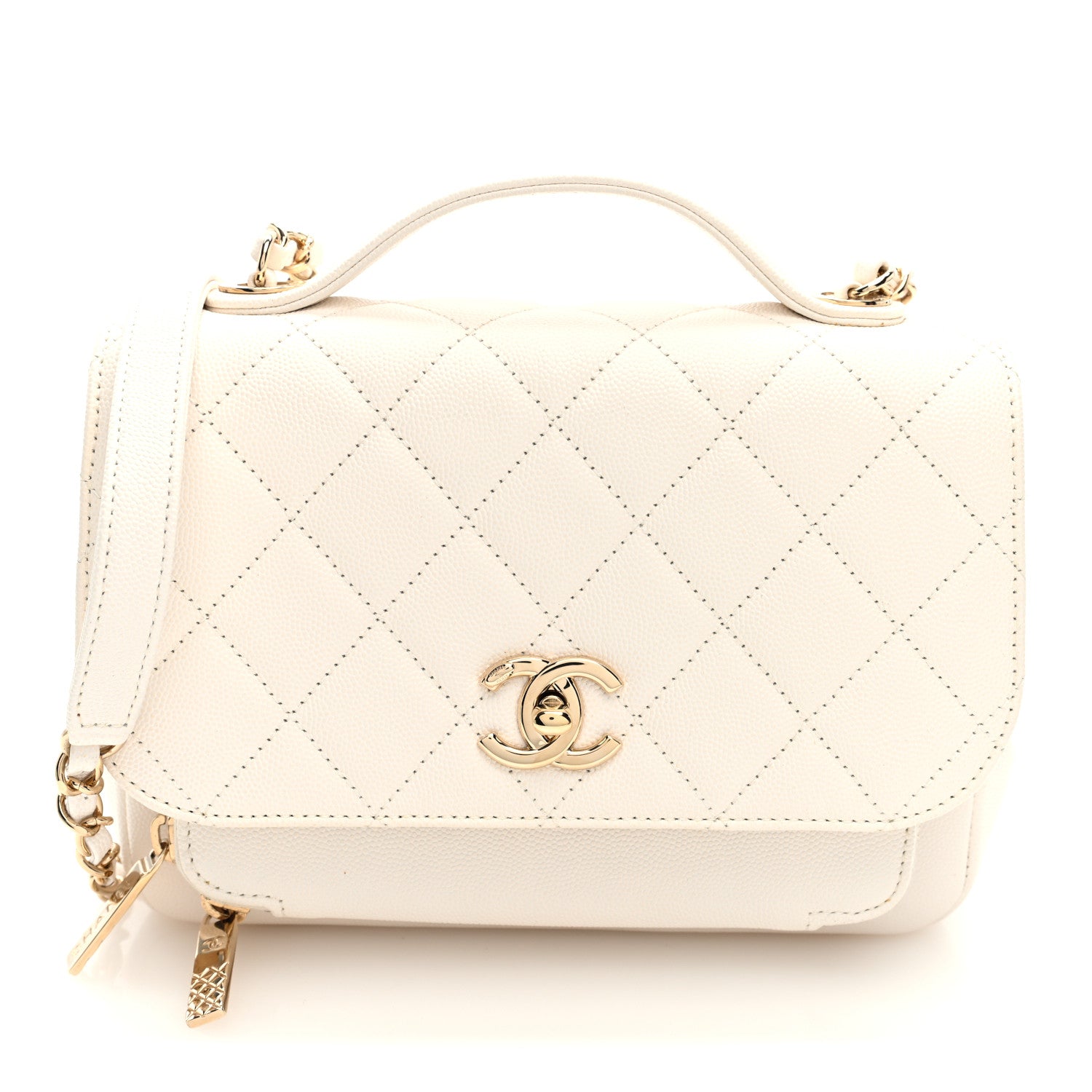 Chanel Caviar Quilted Medium Business Affinity Flap White 1 of 9