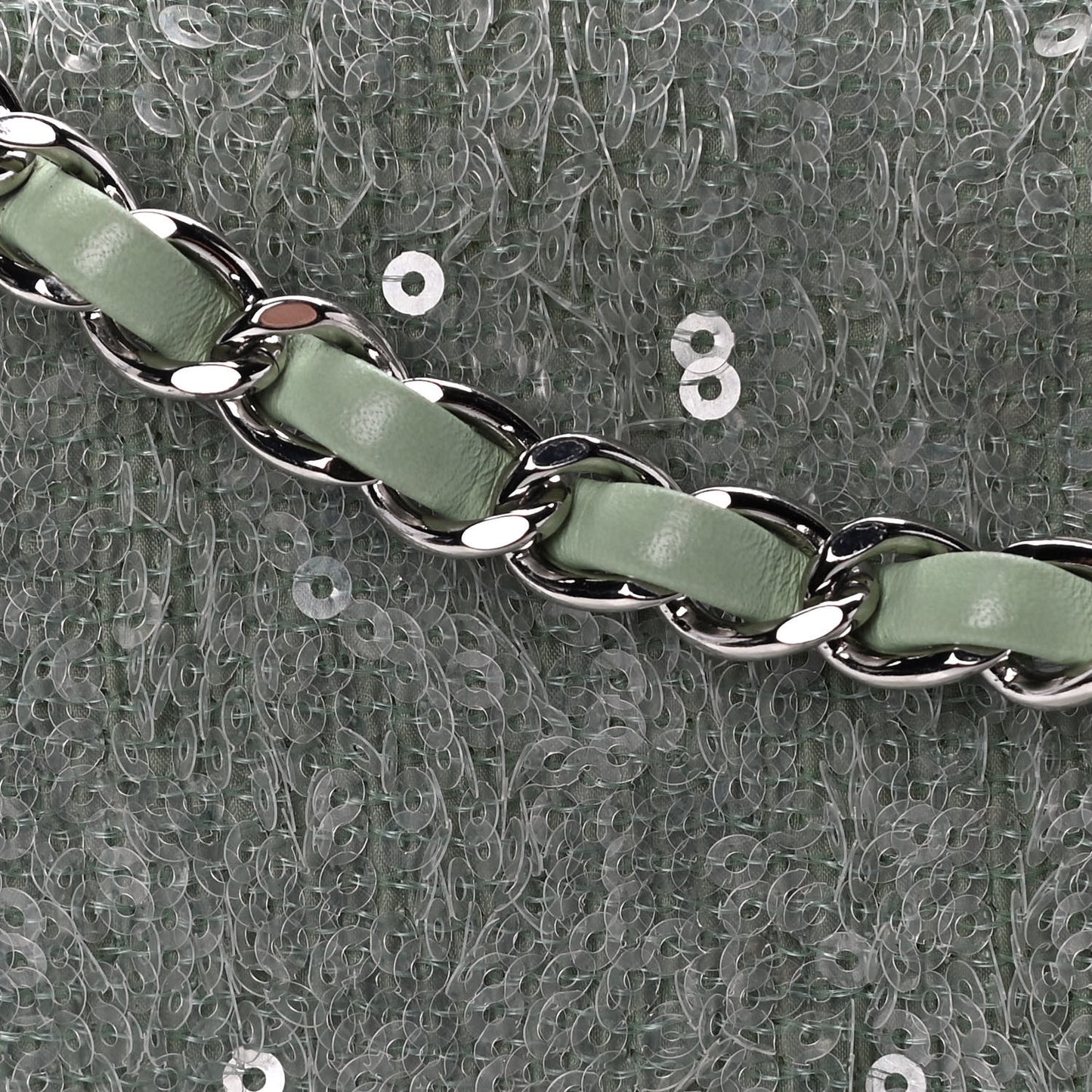 Sequin Mini Waterfall Flap Green Light Green Yellow