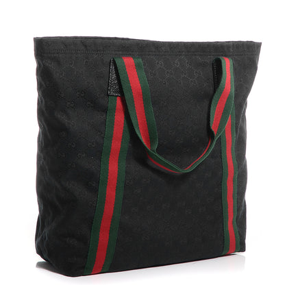 Gucci GG Monogram Medium Web Handle Vertical Tote Black 3 of 8
