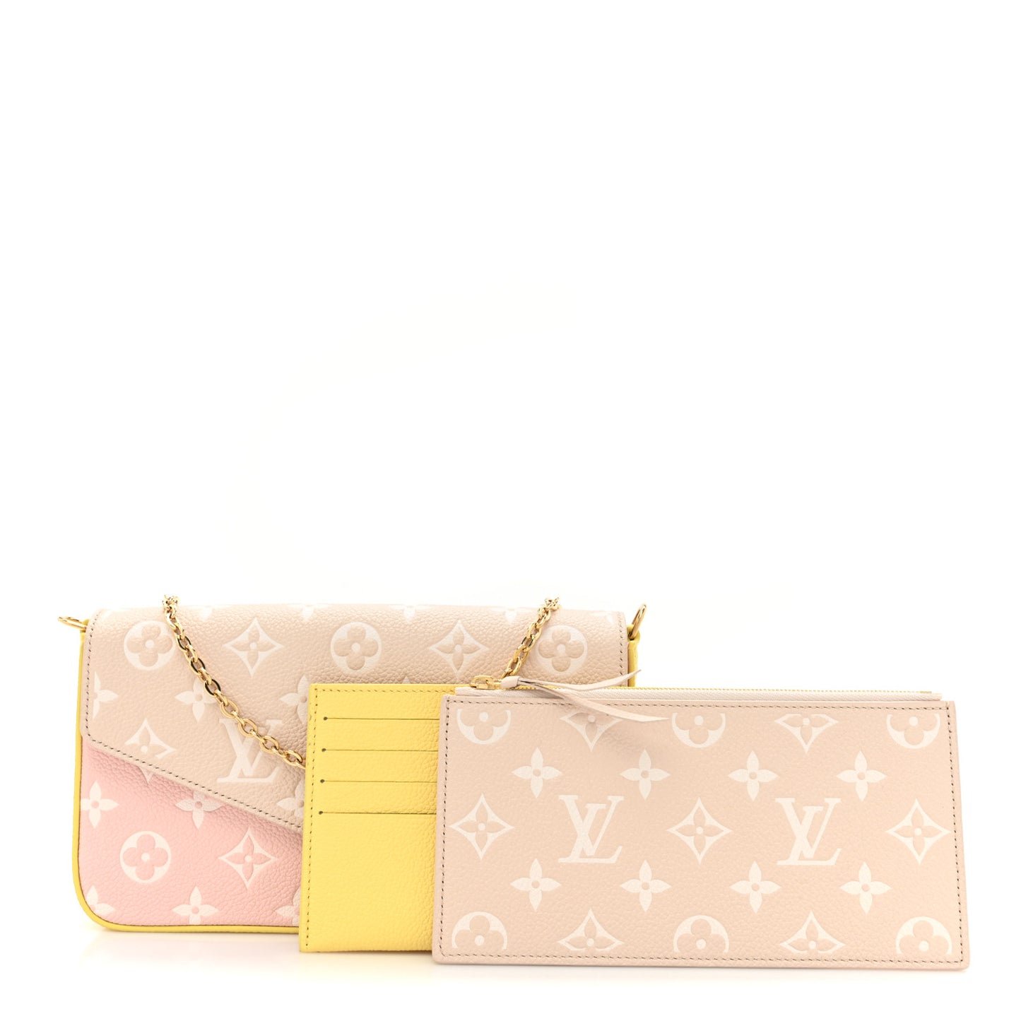Empreinte Spring in the City Felicie Pochette Chain Wallet Pink Beige Yellow
