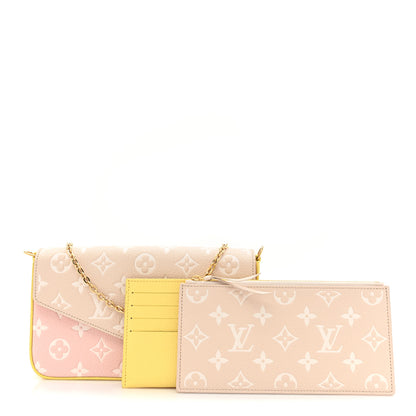 Louis Vuitton Empreinte Spring in the City Felicie Pochette Chain Wallet Pink Beige Yellow 3 of 13