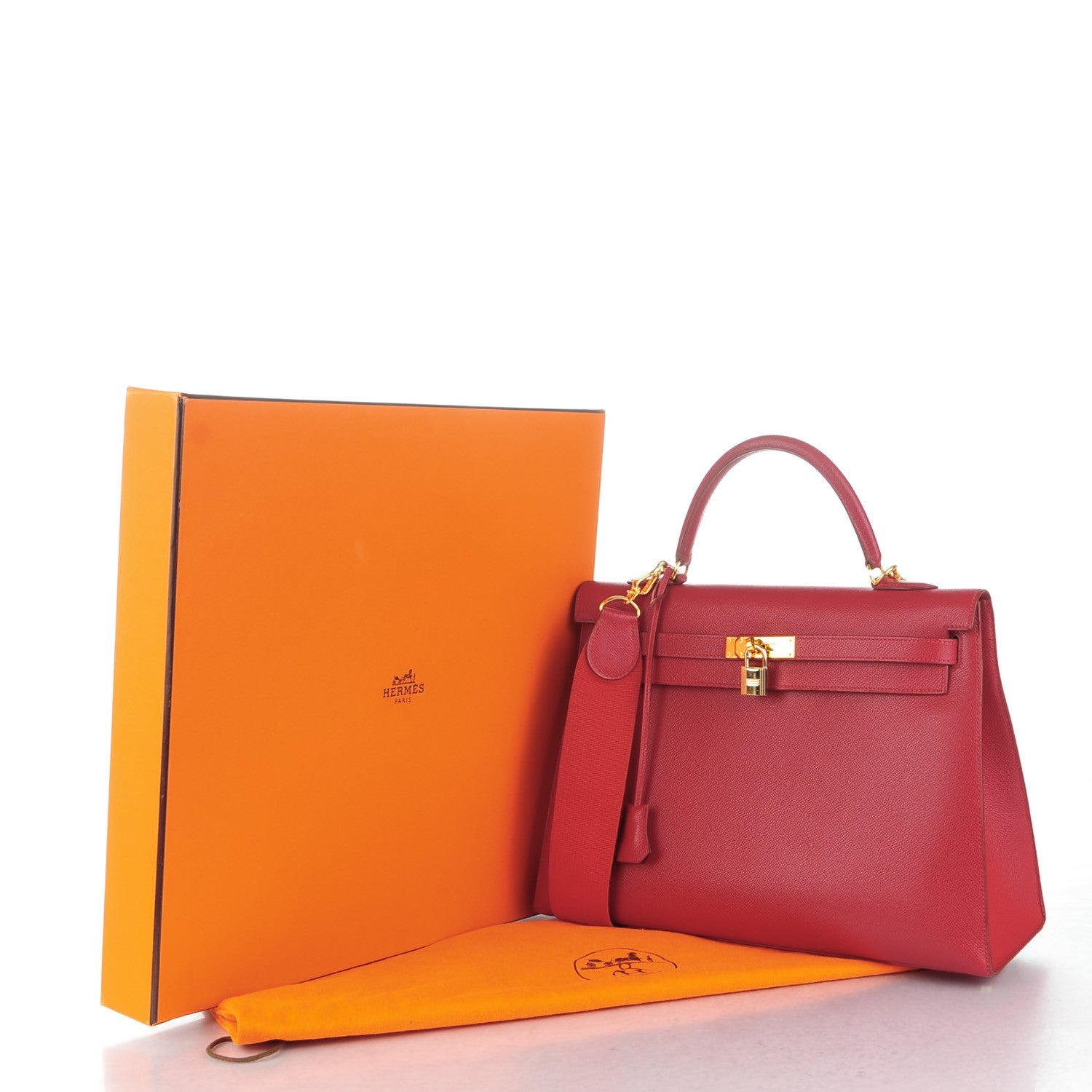Hermes Courchevel Kelly Sellier 35 Rouge Vif 7 of 27