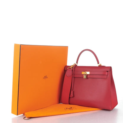 Hermes Courchevel Kelly Sellier 35 Rouge Vif 7 of 27