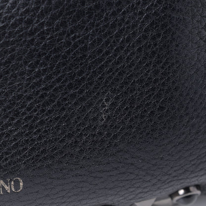 Valentino Garavani Pebbled Calfskin Onyx Mini Rockstud Rolling Tote Black 7 of 7