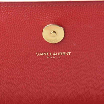 Saint Laurent Grain De Poudre Medium Monogram Kate Satchel Red 6 of 11