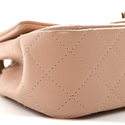 Chanel Lambskin Quilted Mini Rectangular Flap Beige 9 of 11