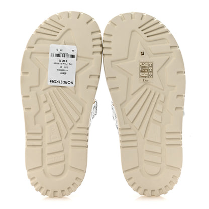 Christian Dior Laminated Sheepskin Cannage Dior Or Dioract Slide Sandals 37 Steel 6 of 9