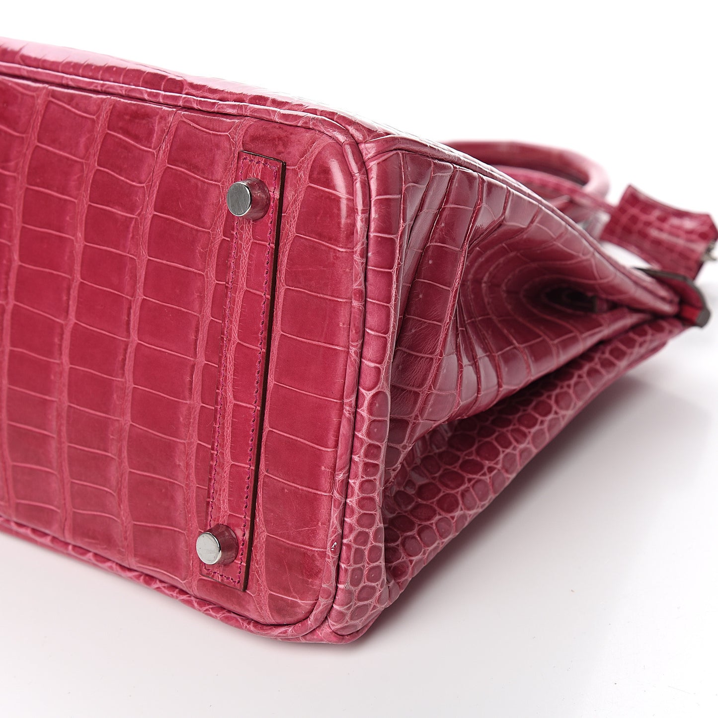 Shiny Porosus Crocodile Birkin 30 Rose Tyrien