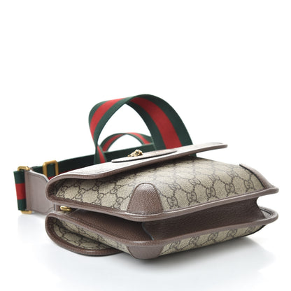 Gucci GG Supreme Monogram Web Small Neo Vintage Double Flap Messenger Bag Beige New Acero 4 of 12