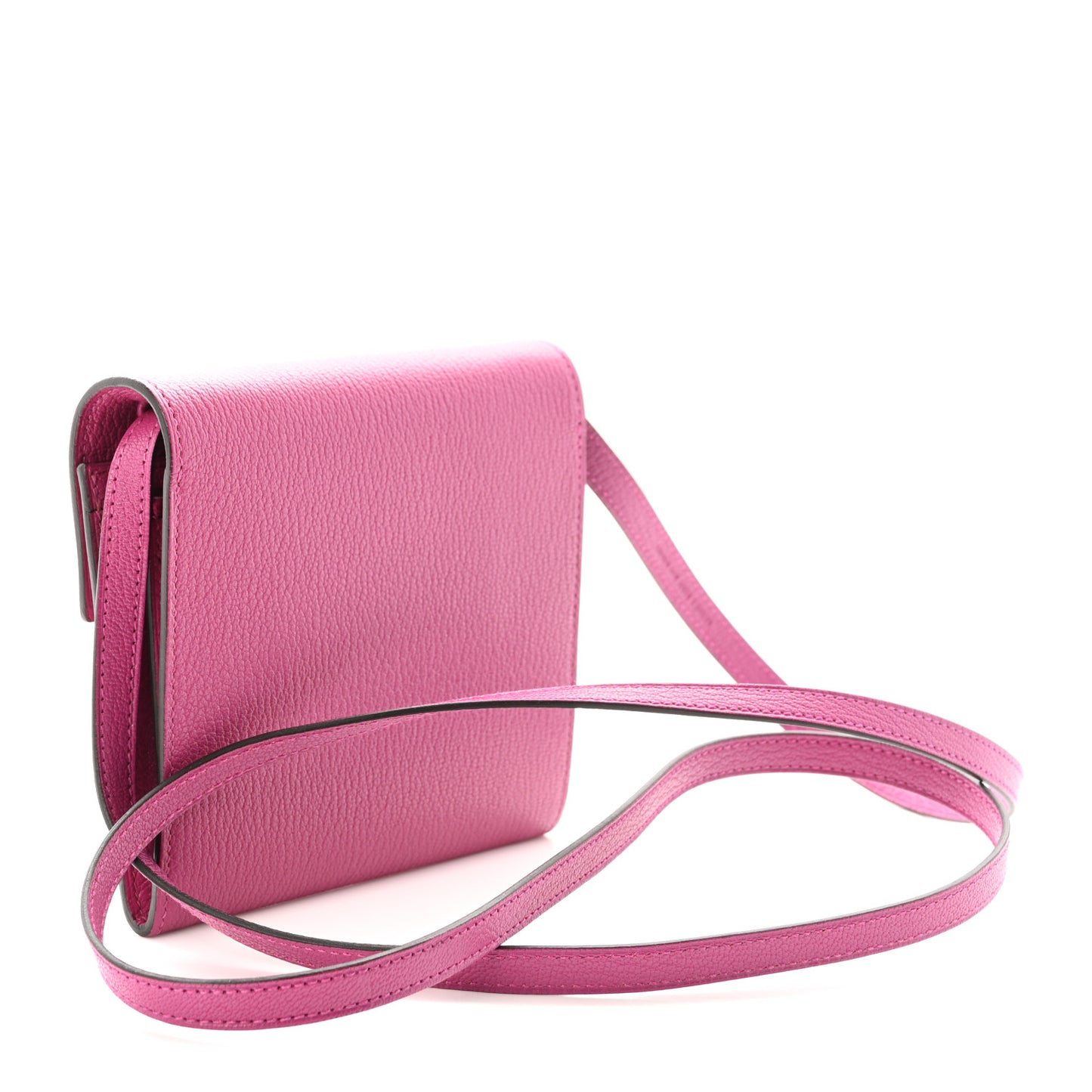 Chevre Mysore Enamel Mini Cinhetic Wallet  Rose Pourpre
