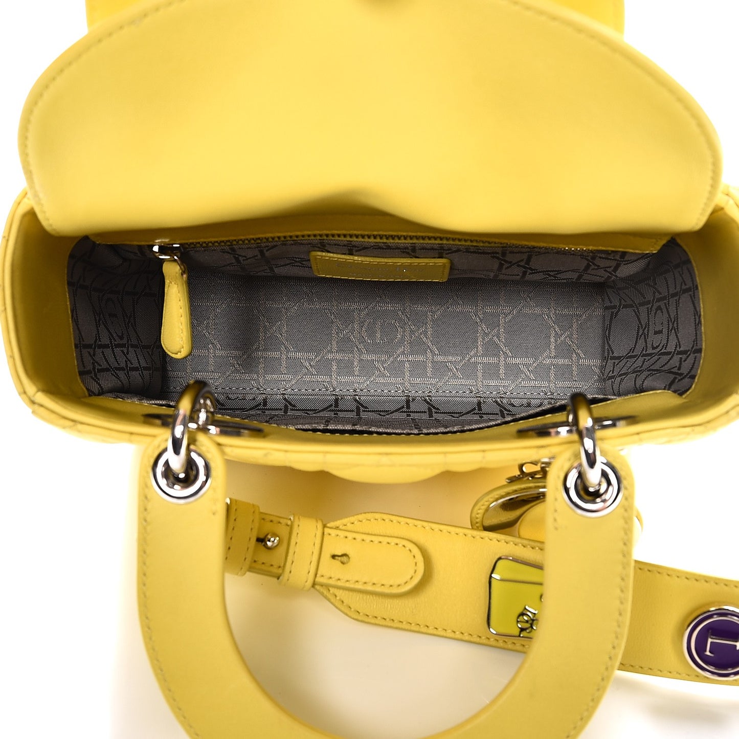 Lambskin Cannage Small My Lady Dior Mimosa Yellow