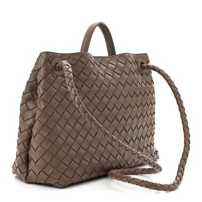 Bottega Veneta Nappa Intrecciato Medium Andiamo Shoulder Bag Taupe Grey 3 of 10