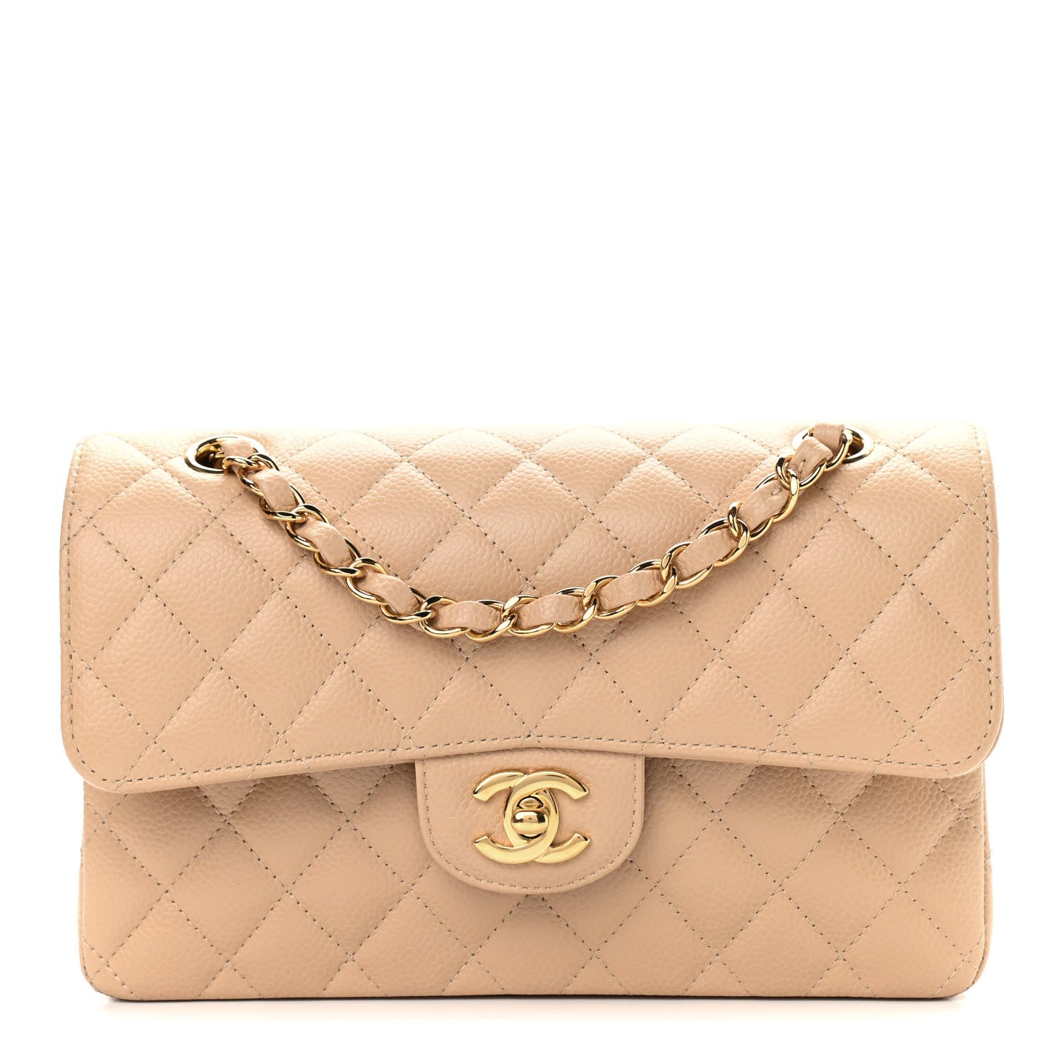Chanel Caviar Quilted Small Double Flap Beige 1 of 9