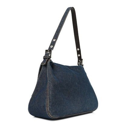 Fendi Denim Mama Baguette Blue 2 of 9