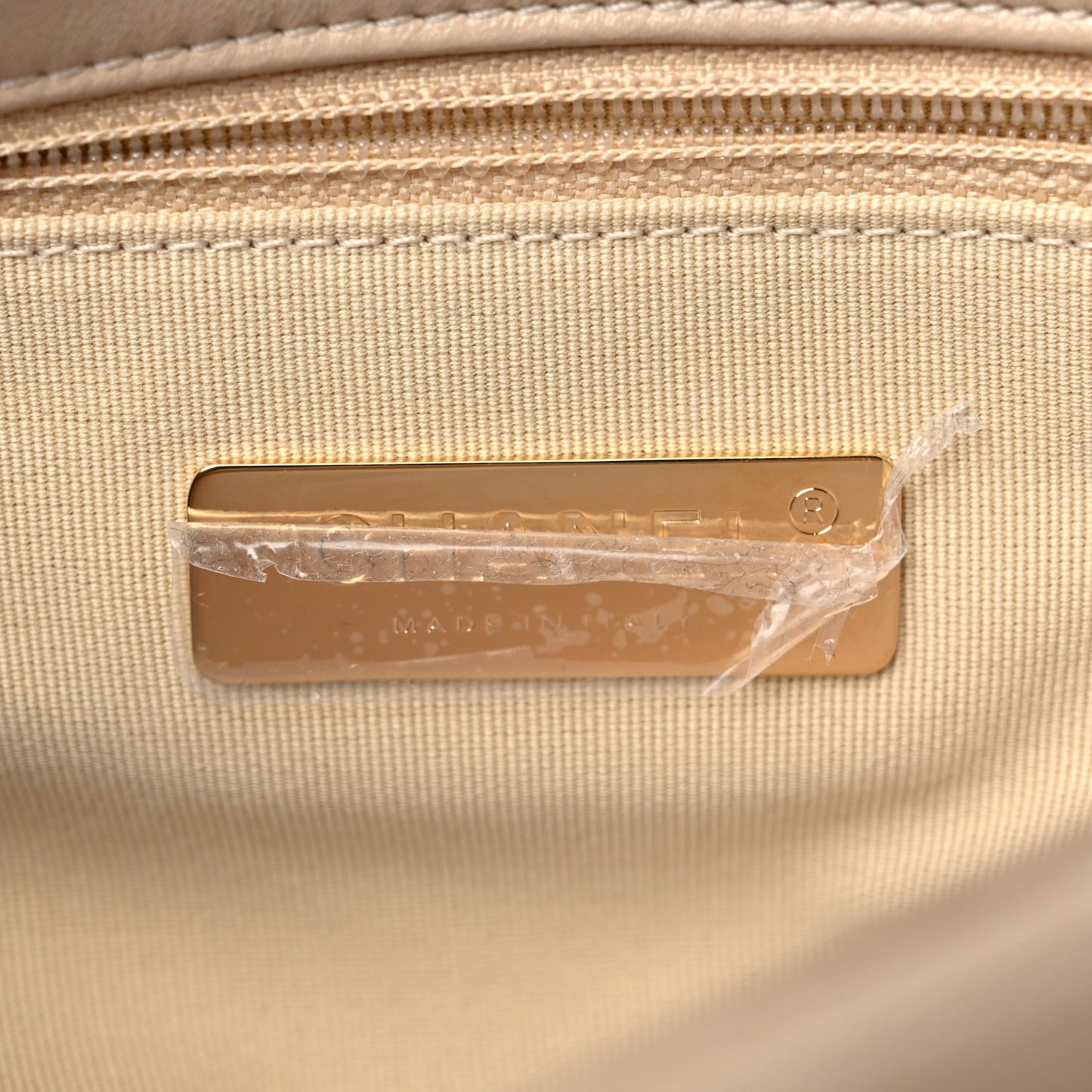 Lambskin Quilted Large Chanel 19 Flap Beige