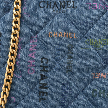 Chanel Denim Quilted Denim Mood Maxi Shopping Bag Blue Multicolor 8 of 12