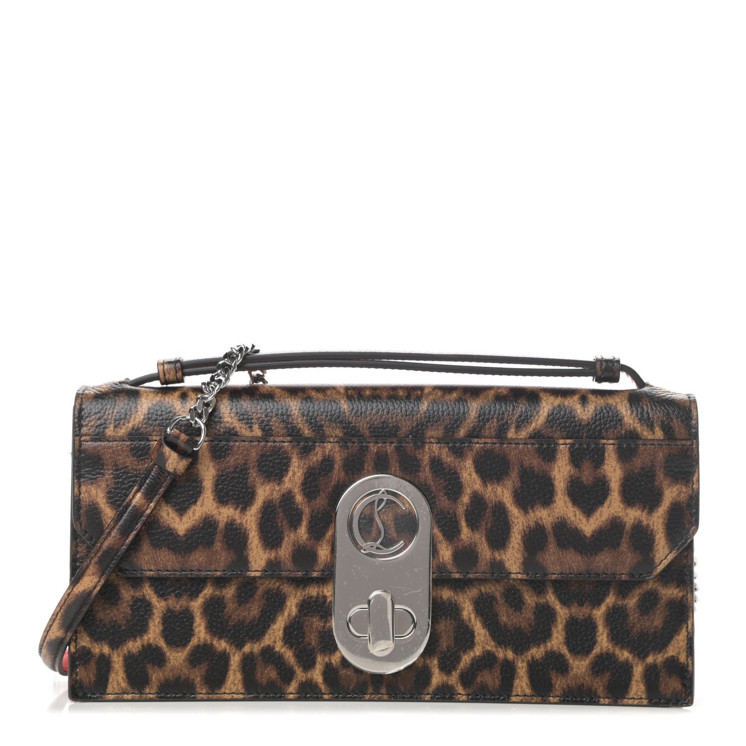 Christian Louboutin Calfskin Leopard Print Small Baguette 1 of 11