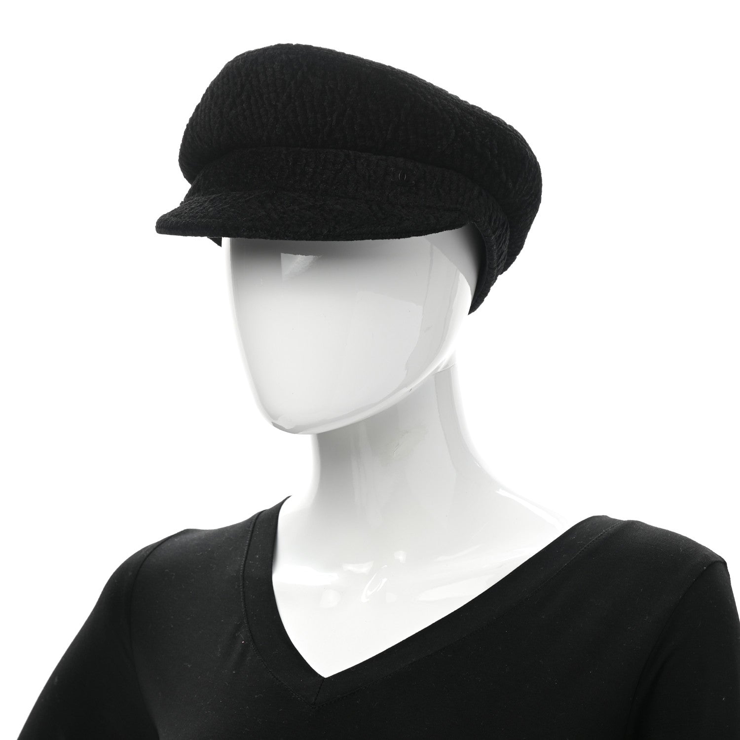 Chanel Viscose Silk Quilted CC Cap M Black 2 of 8