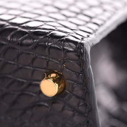 Hermes Matte Alligator Mini Kelly Sellier 20 Black 35 of 39