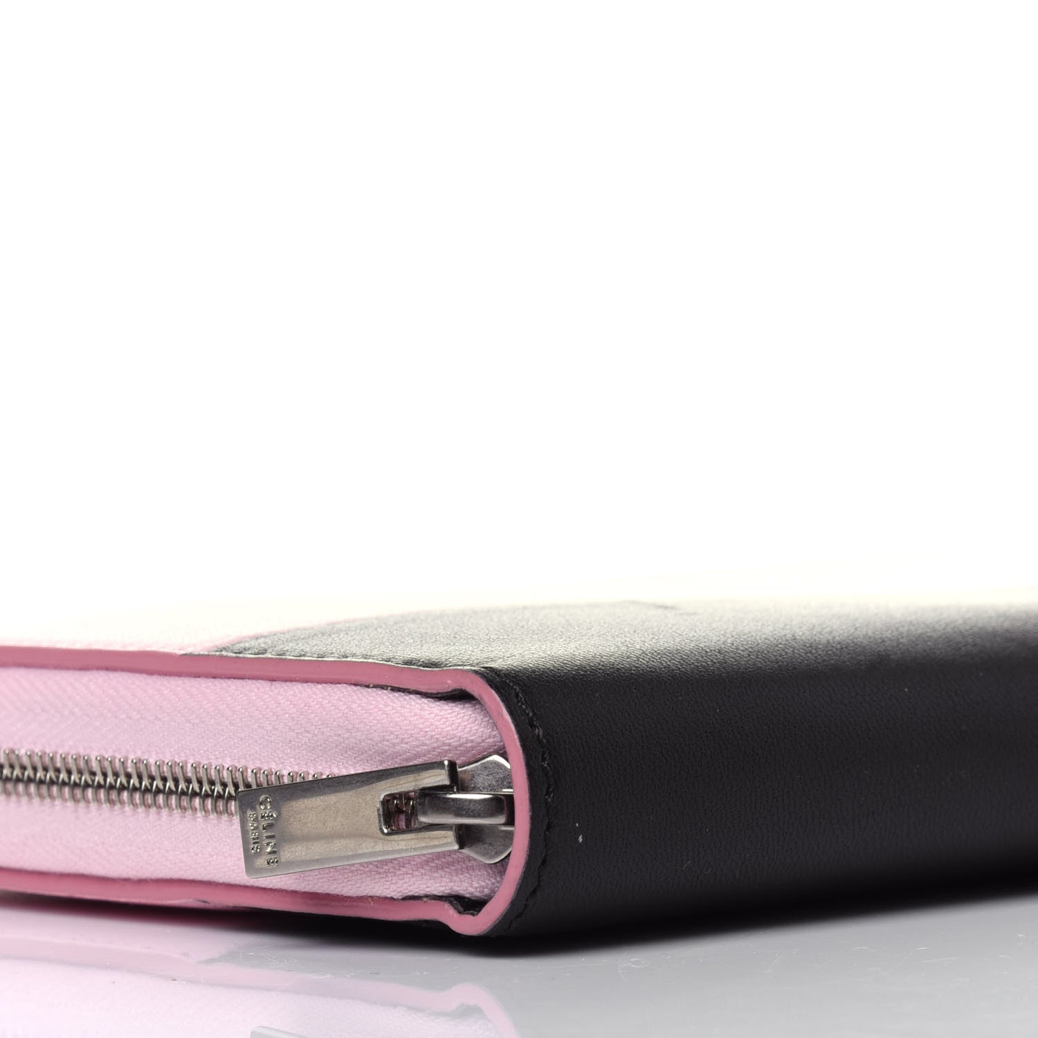 Celine Lambskin Large Zip Around Multifunction Wallet Antique Rose Black 8 of 12