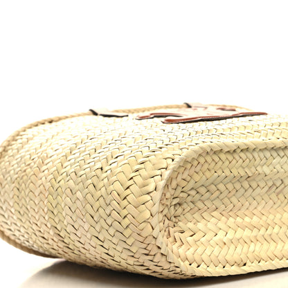 Celine Raffia Calfskin Triomphe Medium Panier Tan 8 of 9