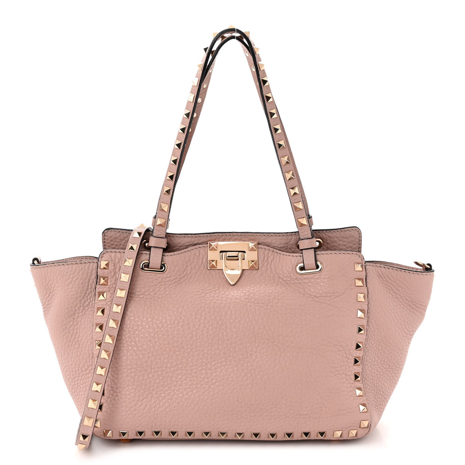 Valentino Garavani Grained Calfskin Small Rockstud Tote Poudre 1 of 10