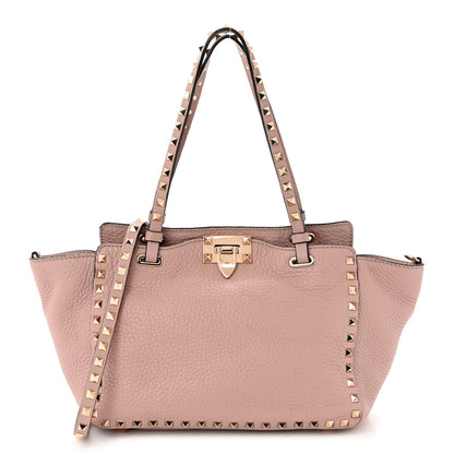 Valentino Garavani Grained Calfskin Small Rockstud Tote Poudre 1 of 10