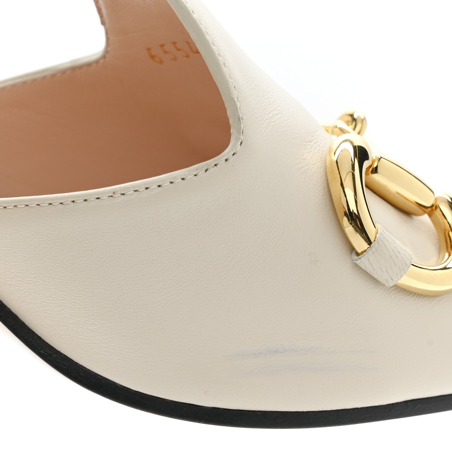 Gucci Nappa Horsebit 75mm Slide Sandals 37 Mystic White 10 of 12