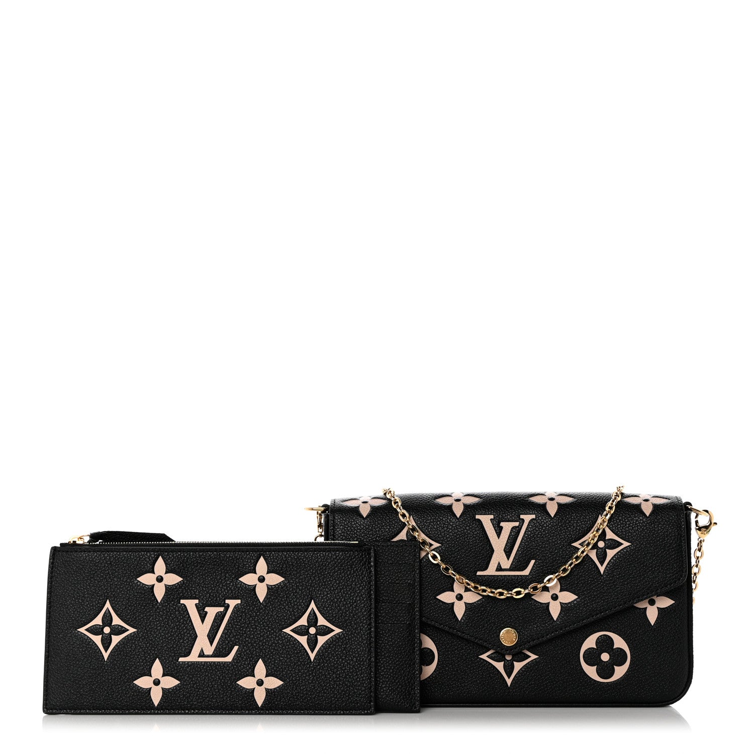 Louis Vuitton Empreinte Monogram Giant Felicie Pochette Black Beige 1 of 10
