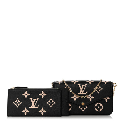 Louis Vuitton Empreinte Monogram Giant Felicie Pochette Black Beige 1 of 10