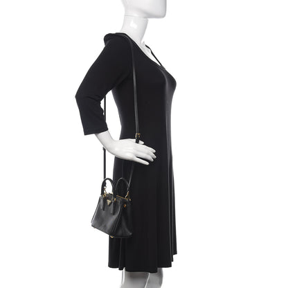 Prada Saffiano Lux Micro Galleria Double Zip Tote Black 2 of 10
