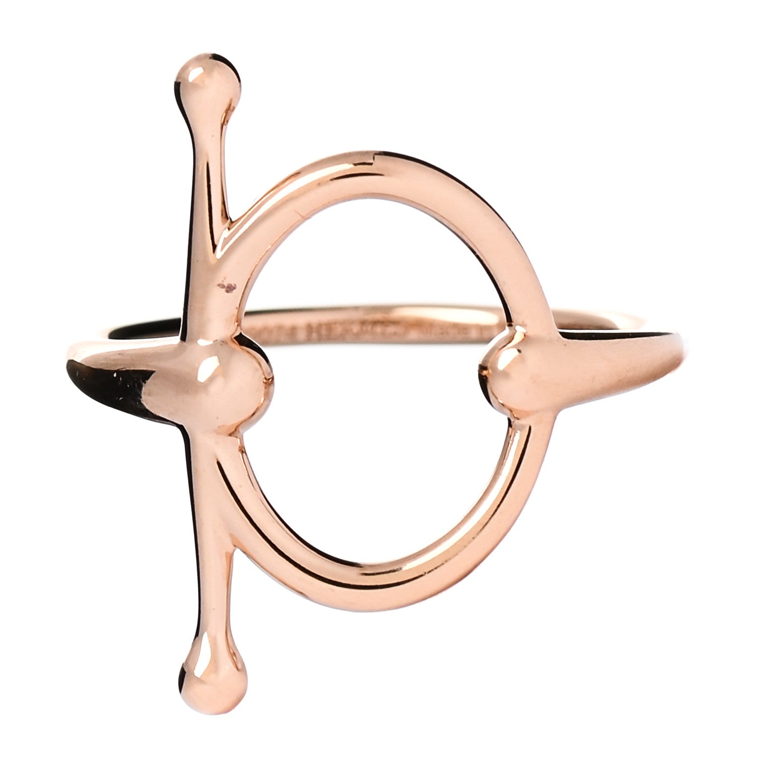 Hermes 18K Rose Gold PM Filet d'Or Ring 54 6.75 1 of 7