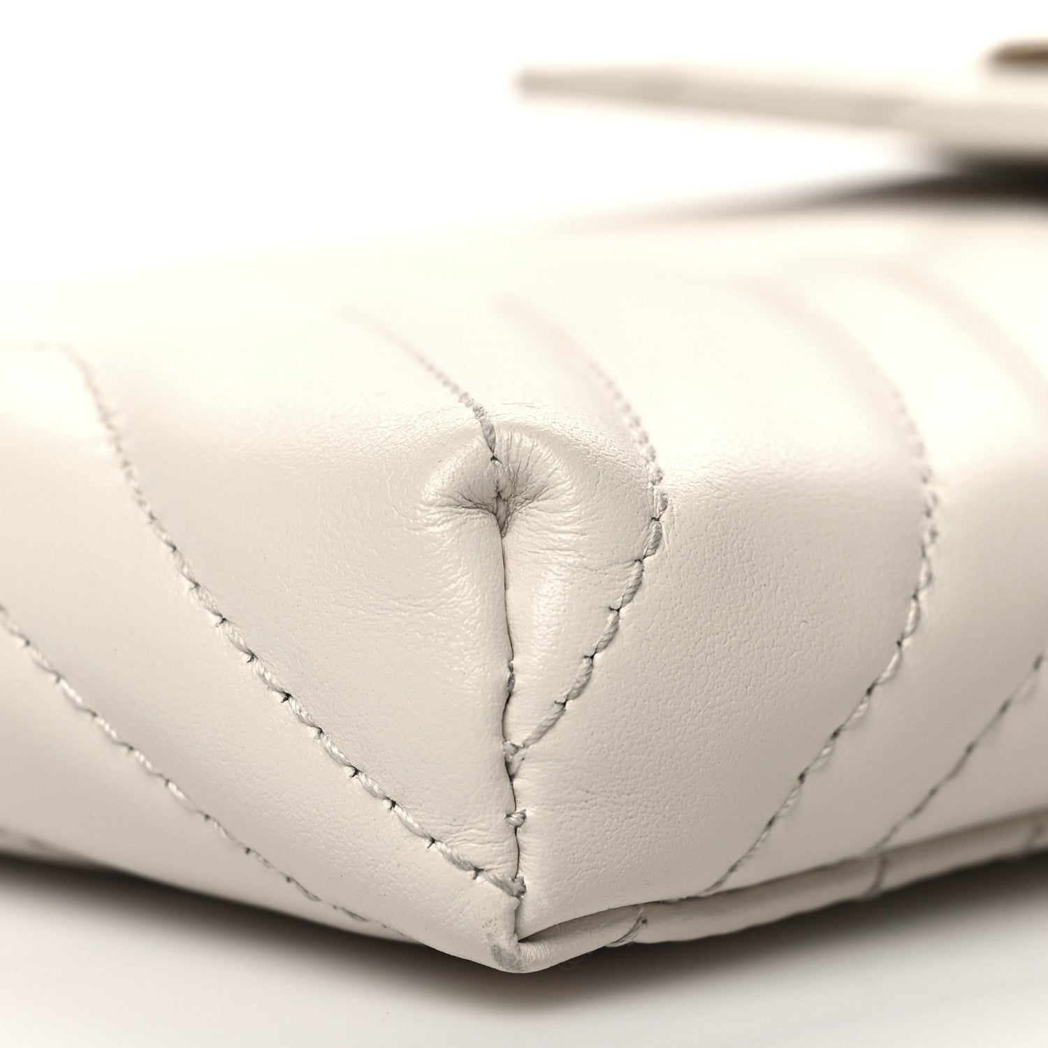 Gucci Calfskin Matelasse Mini GG Marmont Crossbody Bag White 9 of 14