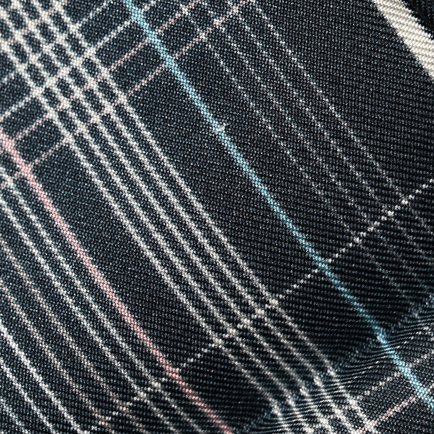 Silk Monogram Plaid Pocket Square Scarf