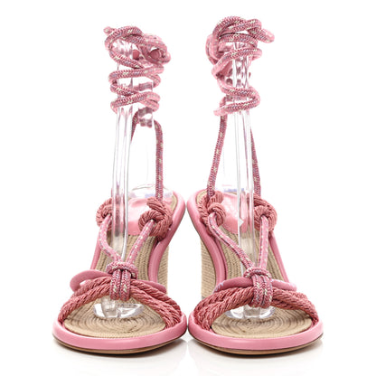 Louis Vuitton Fabric Maia Rope Wedge Sandal 37.5 Rose Clair 2 of 10
