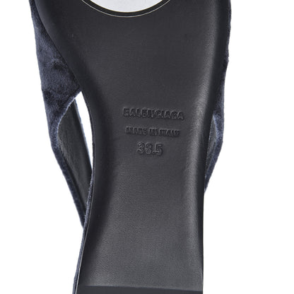 Balenciaga Velvet Crystal BB Knife Pointy Toe Slingback Flats 38.5 Black 8 of 11