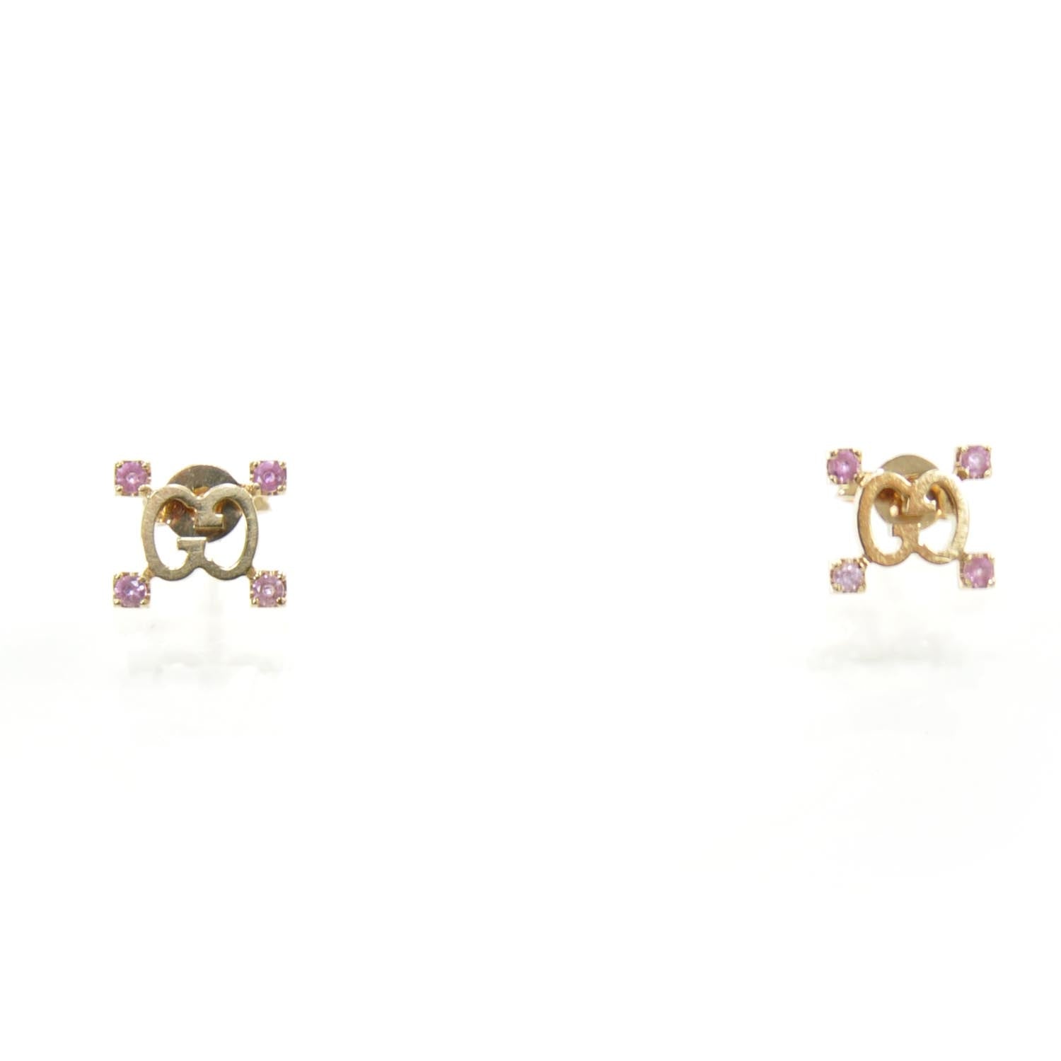 Gucci 18K Rose Gold Pink Sapphire Icon Stardust Earrings 1 of 6