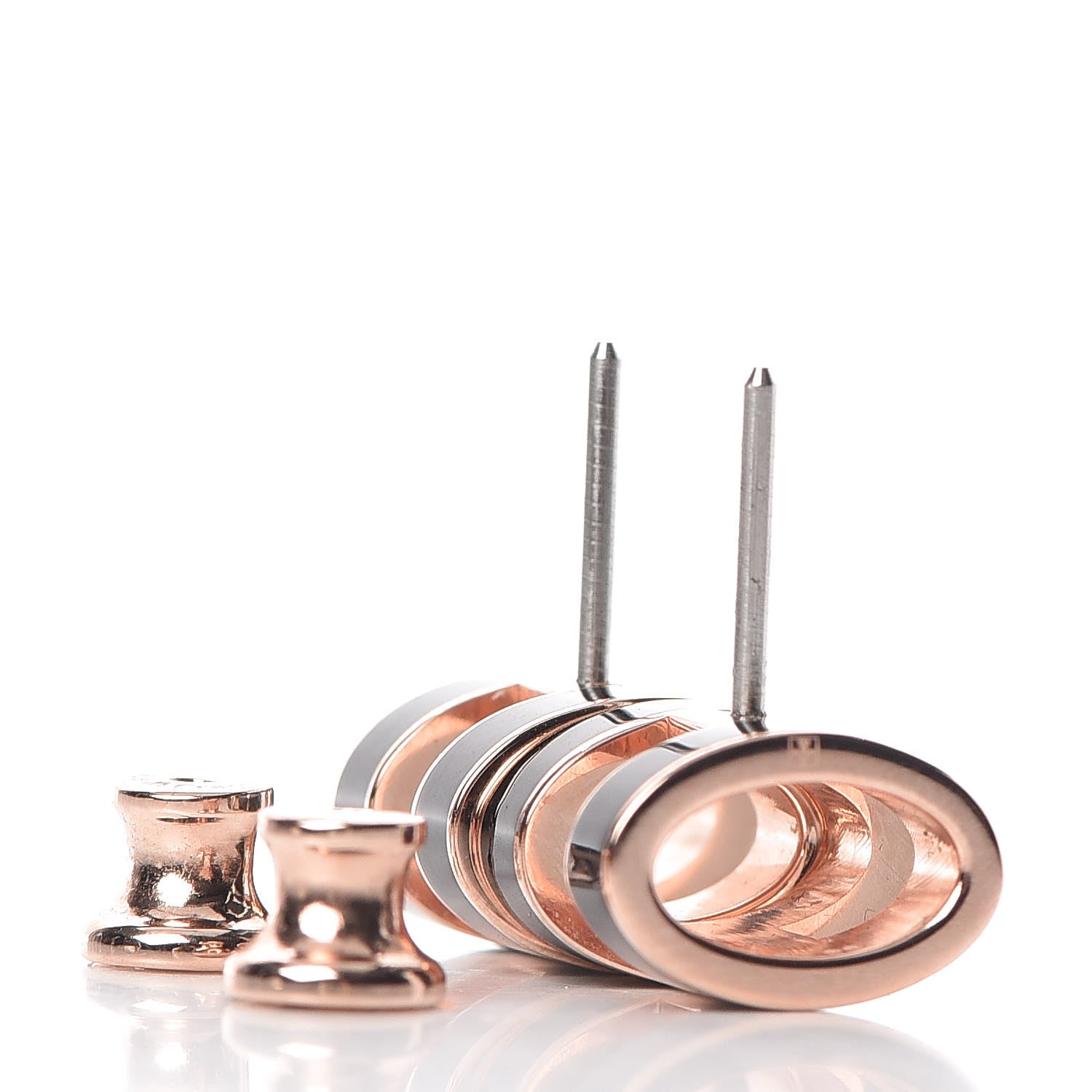 Hermes Rose Gold Lacquered Pop H Earrings Black 6 of 7